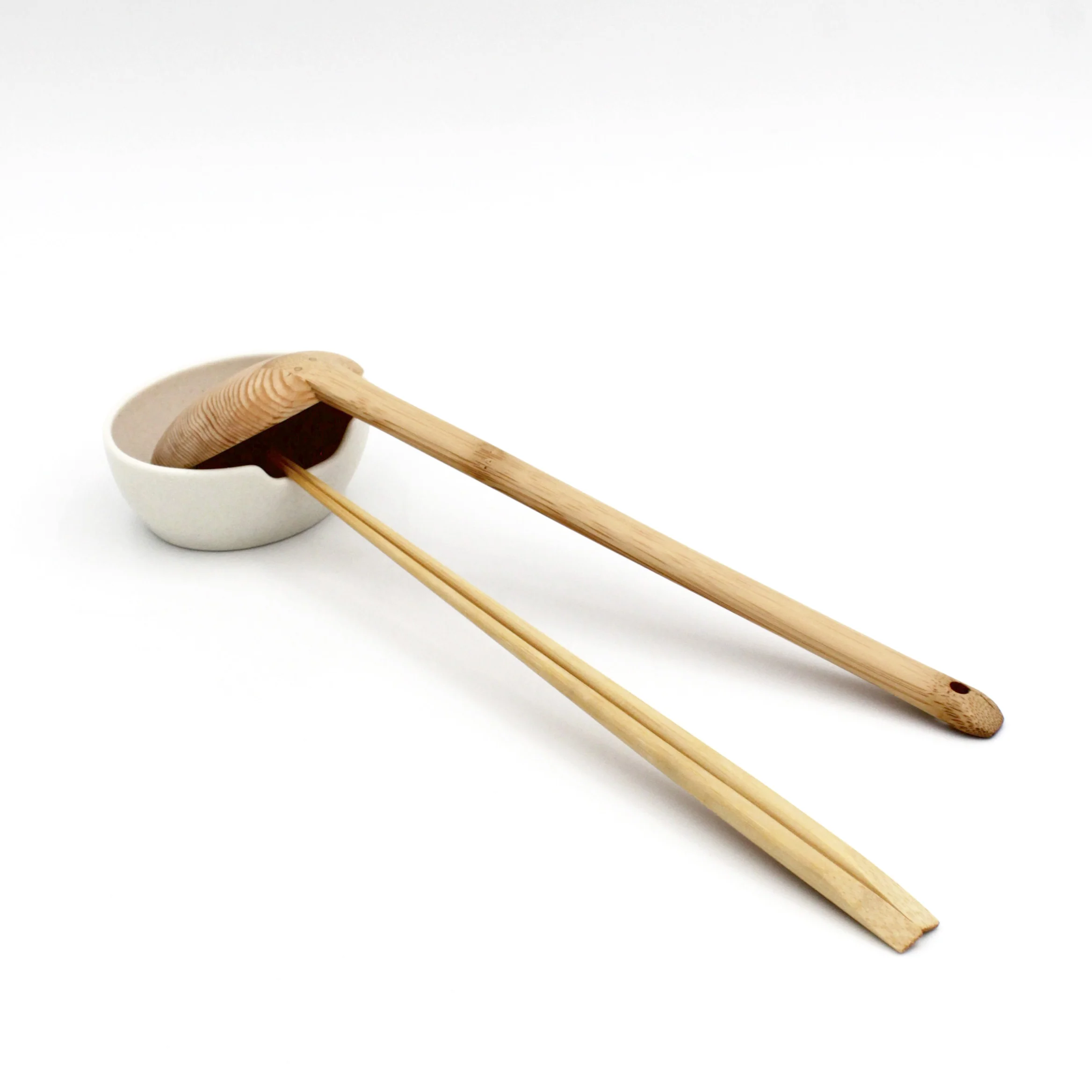 White Porcelain Ladle and Utensil Stand - Image 3